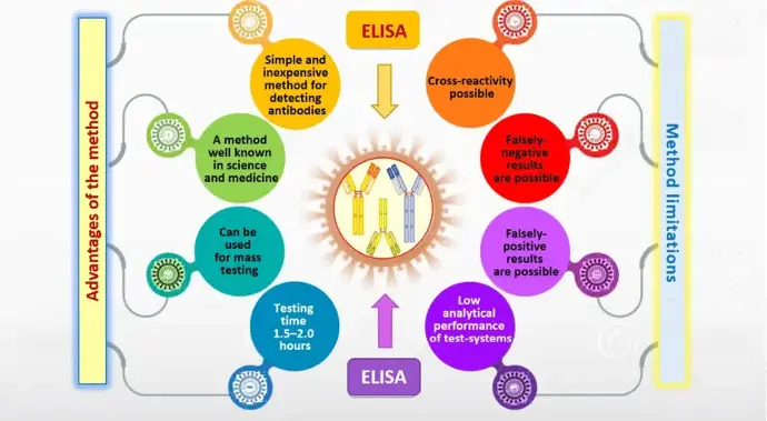 Advantages and limitations of the enzyme-linked immunosorbent assay (ELISA).